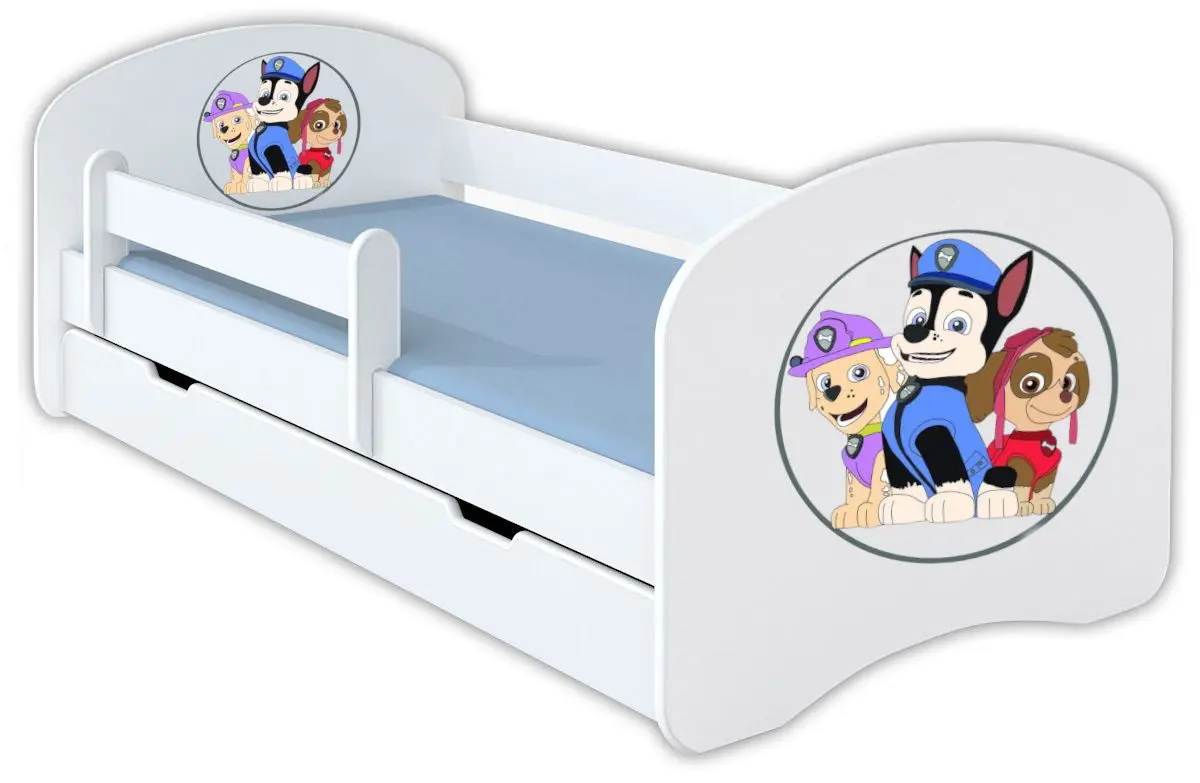 Кровать BellaLuni Happy Paw Patrol №2 с ящиком/матрасом 90x180 (White)