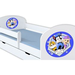 Pat BellaLuni Happy Paw Patrol №3 cu sertar/saltea 70x140 (White/Blue) Thumb