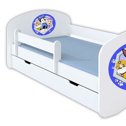 Кровать BellaLuni Happy Paw Patrol Nr.3 с ящиком/матрасом 90x180 (White/Blue) Thumb