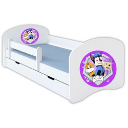 Кровать BellaLuni Happy Paw Patrol №4 с ящиком/матрасом 80x160 (White/Violet)