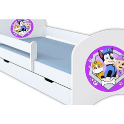 Кровать BellaLuni Happy Paw Patrol Nr.4 с ящиком/матрасом 90x180 (White/Violet) Thumb