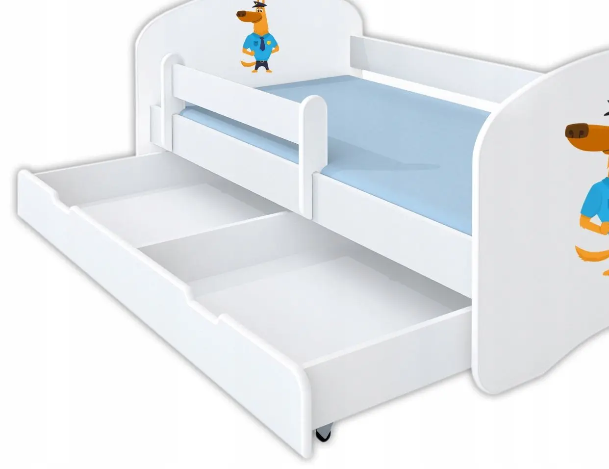 Pat BellaLuni Happy Police Nr.12 cu sertar/saltea 80x160 (White) - 2