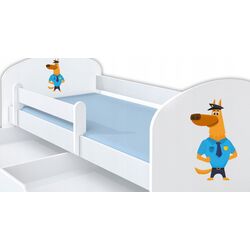 Pat BellaLuni Happy Police Nr.12 cu sertar/saltea 80x160 (White) Thumb