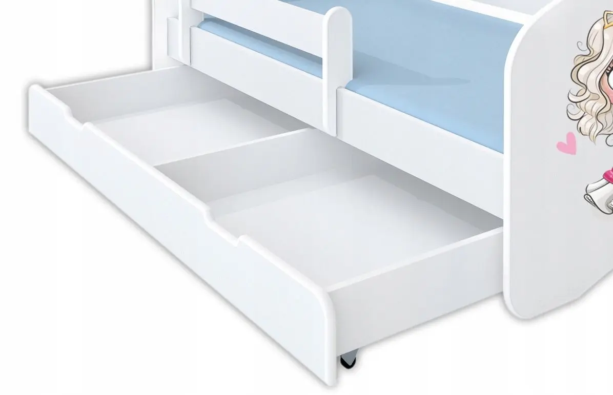 Pat BellaLuni Happy Princess Nr.5 cu sertar/saltea 70x140 (White) - 2