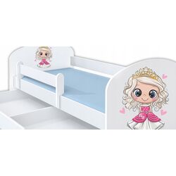 Pat BellaLuni Happy Princess Nr.5 cu sertar/saltea 70x140 (White) Thumb