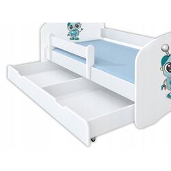 Кровать BellaLuni Happy Robot Nr.11 с ящиком/матрасом 80x160 (White) Thumb