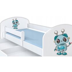 Кровать BellaLuni Happy Robot №11 с ящиком/матрасом 90x180 (White) Thumb