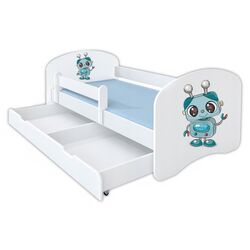 Кровать BellaLuni Happy Robot №11 с ящиком/матрасом 90x180 (White)