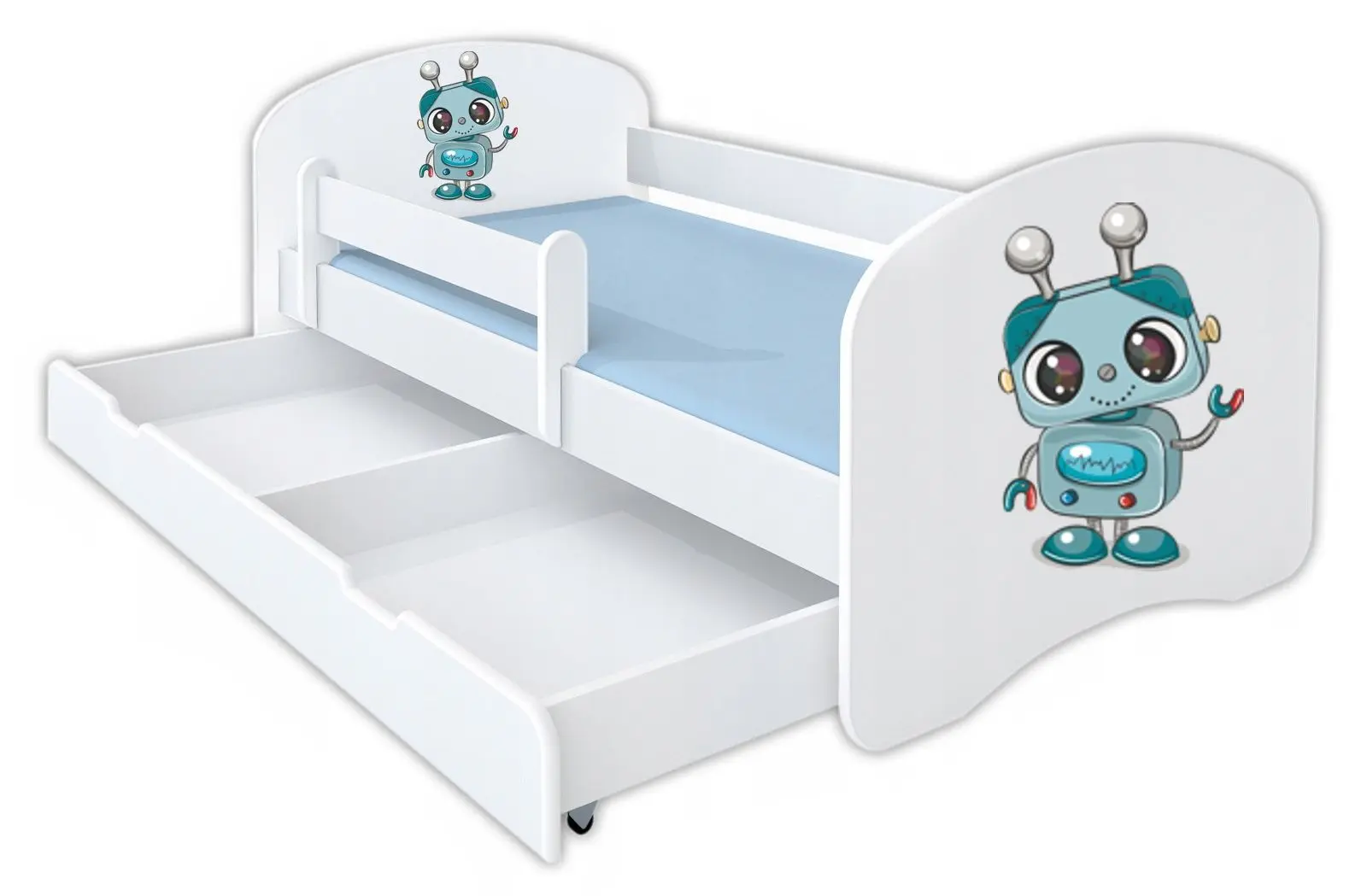 Кровать BellaLuni Happy Robot №11 с ящиком/матрасом 90x180 (White)