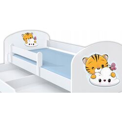 Кровать BellaLuni Happy Tyger №8 с ящиком/матрасом 80x160 (White) Thumb