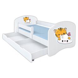 Кровать BellaLuni Happy Tyger №8 с ящиком/матрасом 80x160 (White)