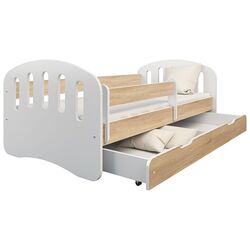 Кровать BellaLuni Joy с ящиком/матрасом 80x160 (Sonoma Oak/White) Thumb