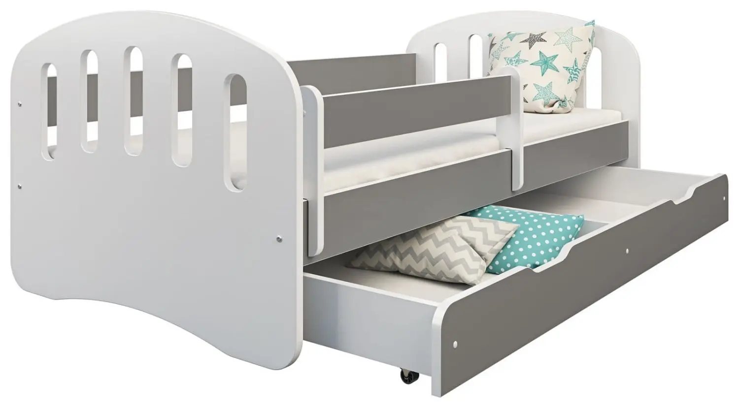 Pat BellaLuni Joy cu sertar/saltea 80x180 (Graphite/White) - 3