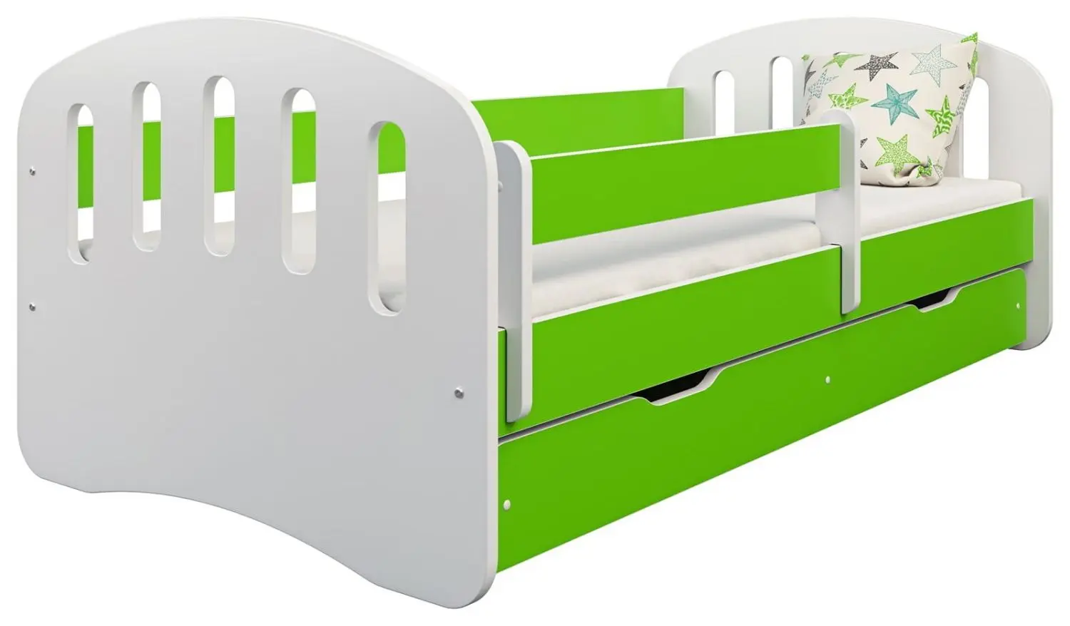 Кровать BellaLuni Joy с ящиком/матрасом 80x180 (Light Green/White)