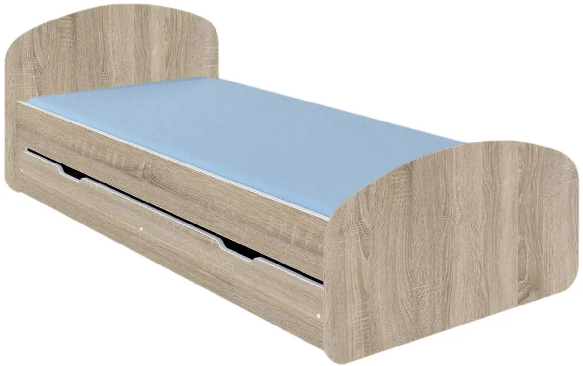 Кровать BellaLuni Luna 90x200 с ящиком/матрасом (Sonoma Oak)