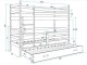 Pat suprapus BMS Group Eryk 3 pat retractabil 90x200 (Graphite)