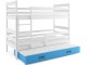 Pat suprapus BMS Group Eryk 3 pat retractabil/saltea 90x200 (White/Blue)