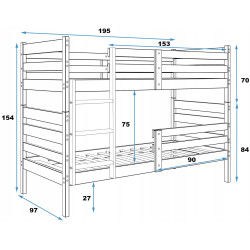Двухъярусная кровать BMS Group Eryk матрас 90x190 (Natural) Thumb