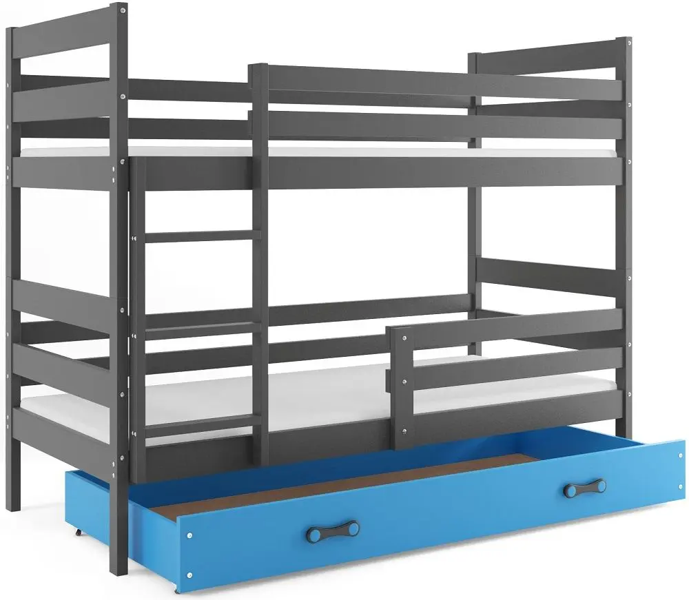 Двухъярусная кровать BMS Group Eryk ящик 90x200 (Graphite/Blue) - 2