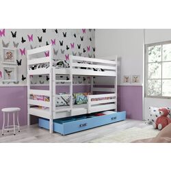Двухъярусная кровать BMS Group Eryk ящик/матрас 90x200 (White/Blue)