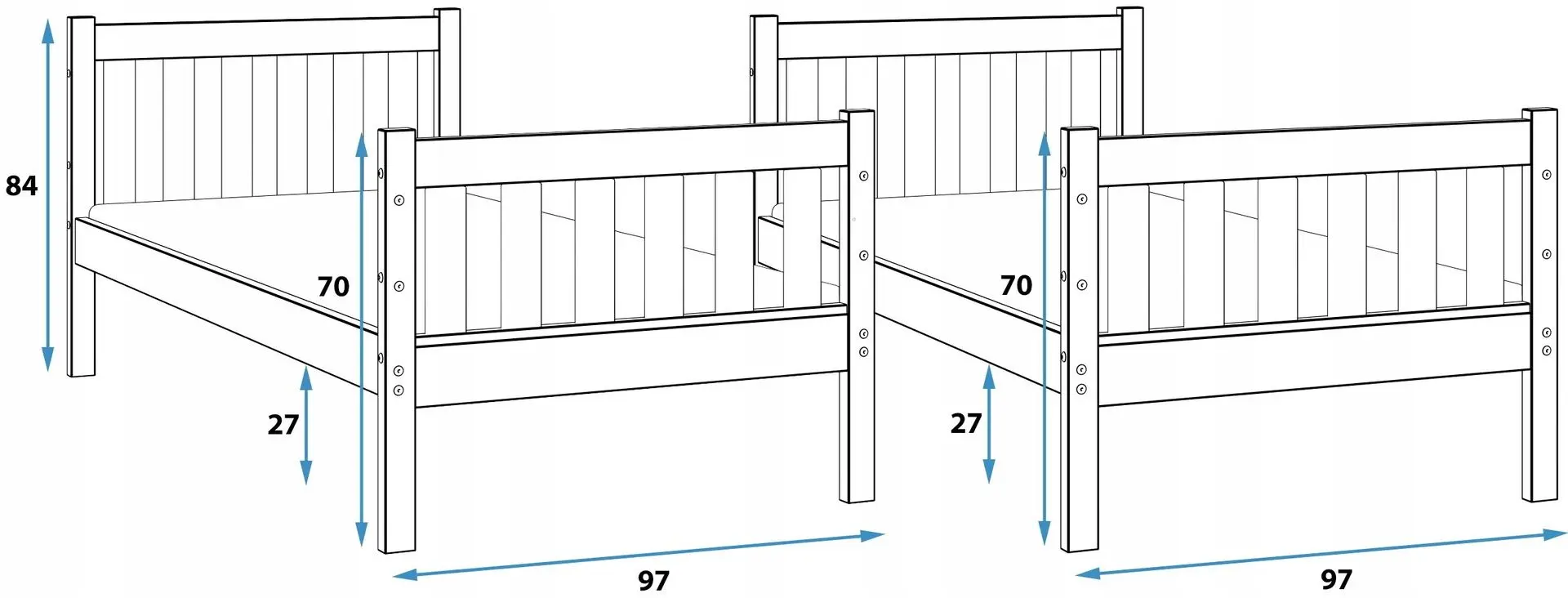 Pat suprapus BMS Group Kacper saltea 90x190 (Pine)