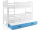 Pat suprapus BMS Group Kubus 3 pat retractabil/saltea 80x190 (White/Blue)