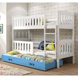 Pat suprapus BMS Group Kubus 3 pat retractabil/saltea 90x200 (White/Blue)