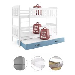 Pat suprapus BMS Group Kubus 3 pat retractabil/saltea 90x200 (White/Blue) Thumb