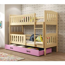 Pat suprapus BMS Group Kubus sertar/saltea 90x200 (Pine/Pink)