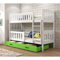 Pat suprapus BMS Group Kubus sertar/saltea 90x200 (White/Green)