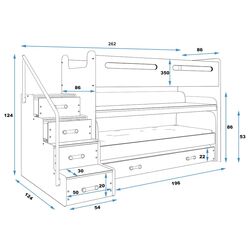 Pat suprapus BMS Group Max 1 cu pat retractabil 80x200 (White) Thumb