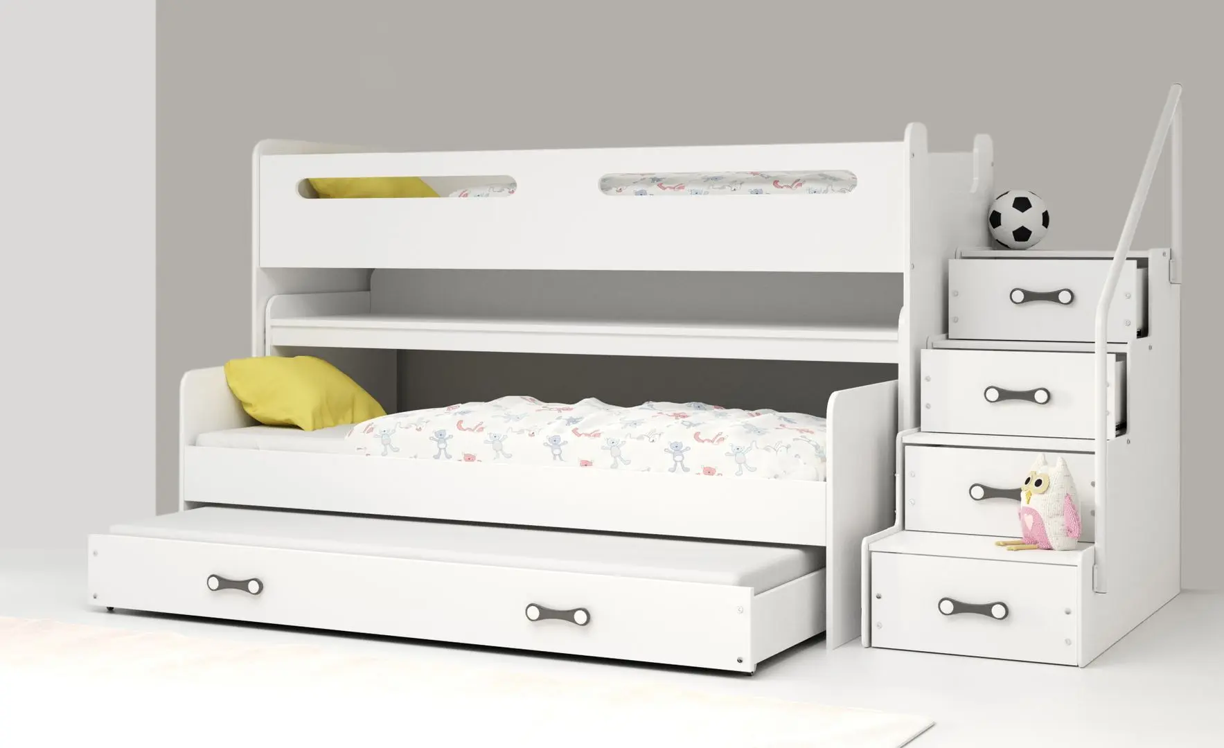 Pat suprapus BMS Group Max 1 cu pat retractabil 80x200 (White)