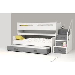 Pat suprapus BMS Group Max 1 pat retractabil/saltea 80x200 (Graphite/White)