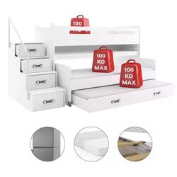 Pat suprapus BMS Group Max 1 pat retractabil/saltea 80x200 (Graphite/White) Thumb