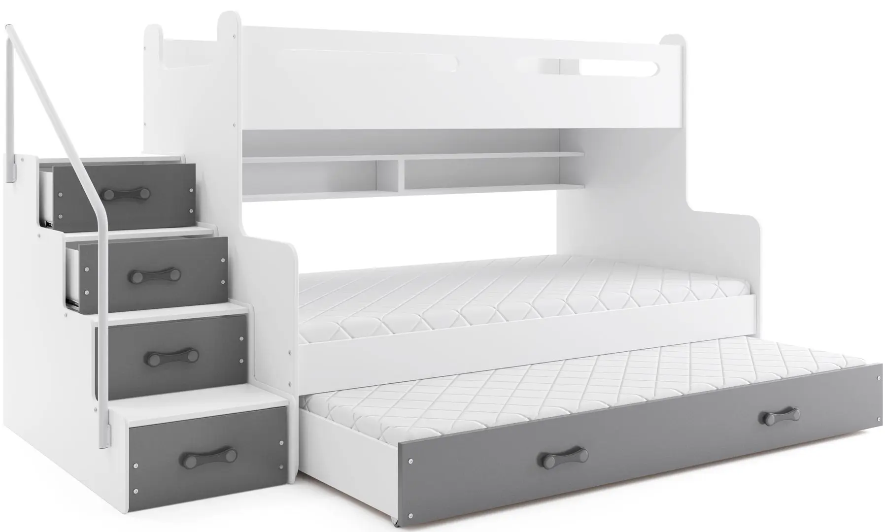 Pat suprapus BMS Group Max 3 cu pat retractabil 120x200 (Graphite/White)