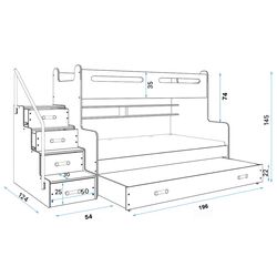 Pat suprapus BMS Group Max 3 cu pat retractabil 120x200 (Graphite/White) Thumb