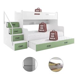 Pat suprapus BMS Group Max 3 cu pat retractabil 120x200 (Graphite/White) Thumb