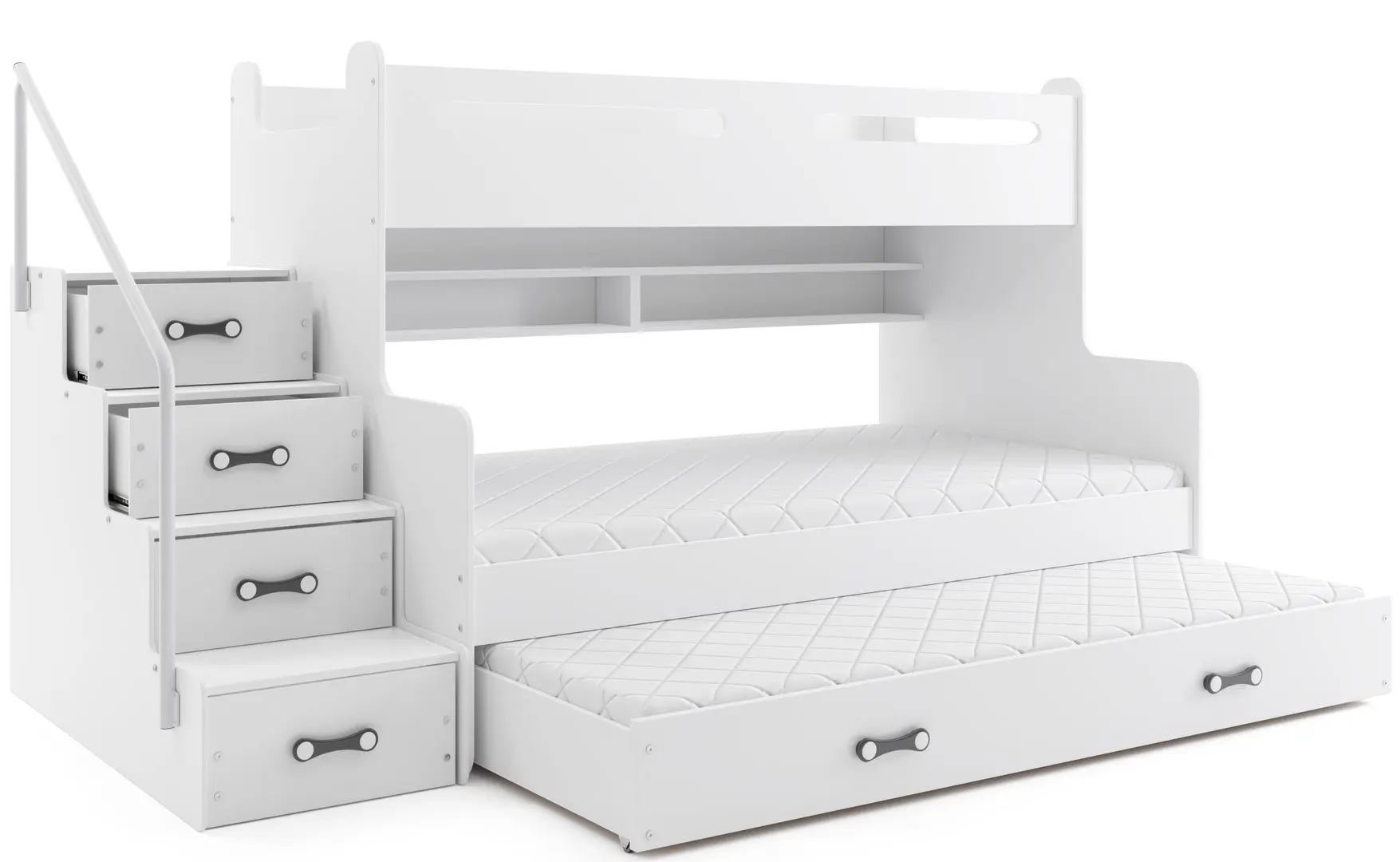 Pat suprapus BMS Group Max 3 cu pat retractabil 120x200 (White)