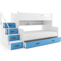 Двухъярусная кровать BMS Group Max 3 с ящиком 120x200 (Blue/White) Thumb