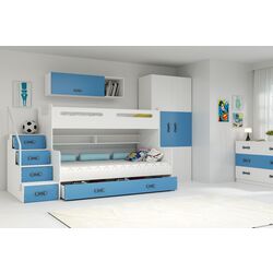 Двухъярусная кровать BMS Group Max 3 с ящиком 120x200 (Blue/White) Thumb