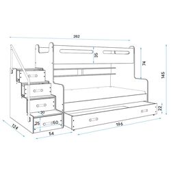 Двухъярусная кровать BMS Group Max 3 с ящиком 120x200 (Blue/White) Thumb