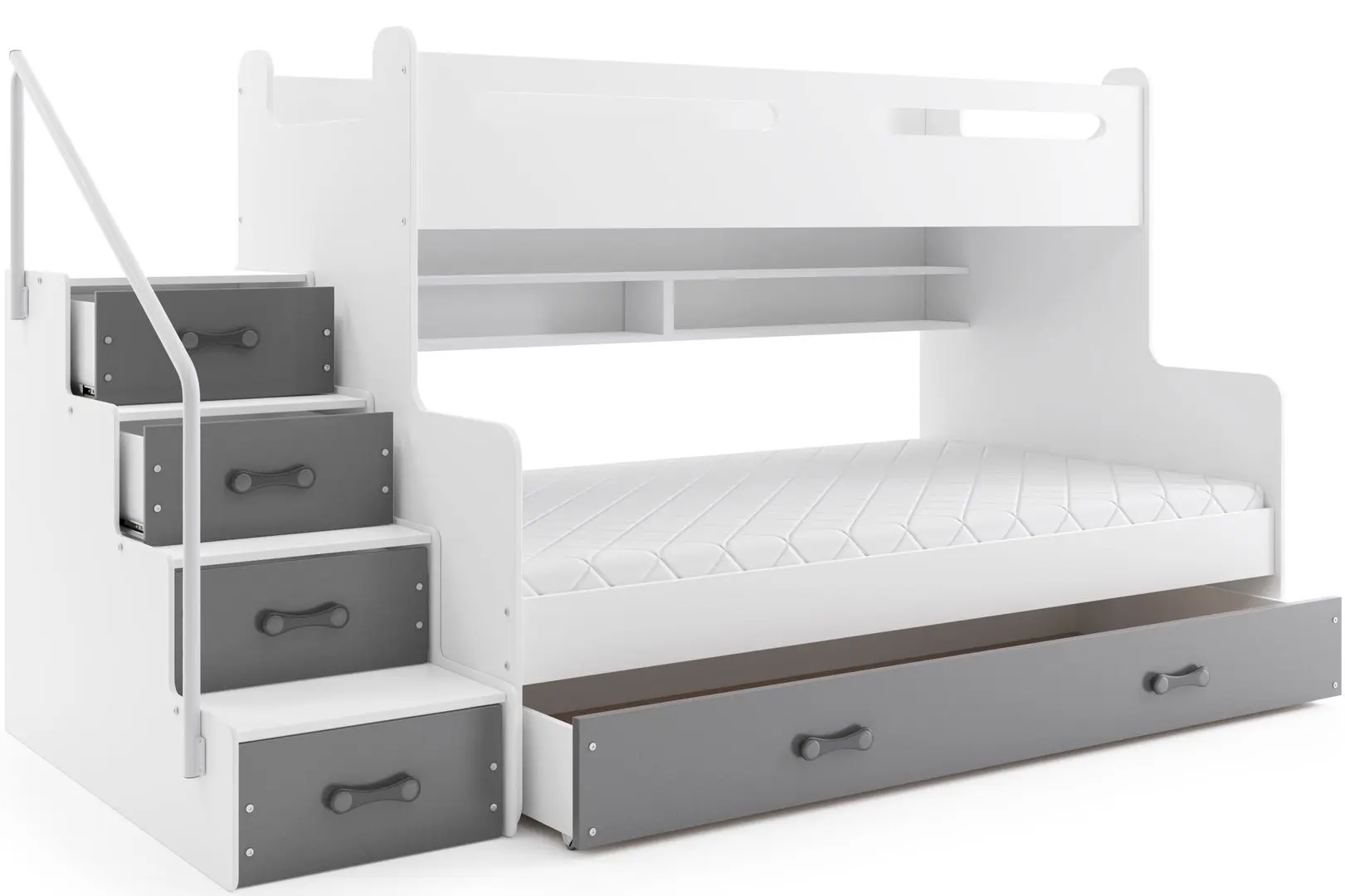 Pat suprapus BMS Group Max 3 cu sertar 120x200 (Graphite/White)