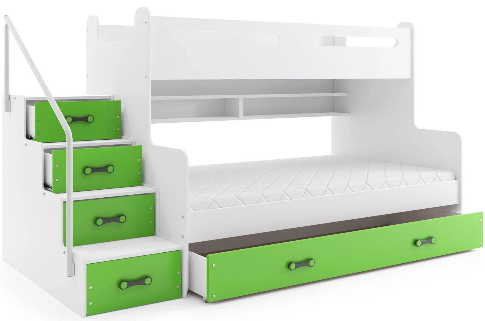 Pat suprapus BMS Group Max 3 cu sertar 120x200 (Green/White)