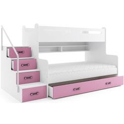 Pat suprapus BMS Group Max 3 cu sertar 120x200 (Pink/White) Thumb