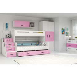 Pat suprapus BMS Group Max 3 cu sertar 120x200 (Pink/White) Thumb