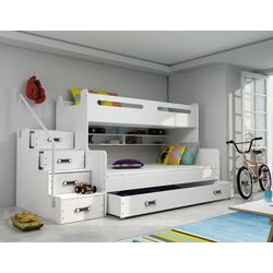 Pat suprapus BMS Group Max 3 cu sertar 120x200 (White)