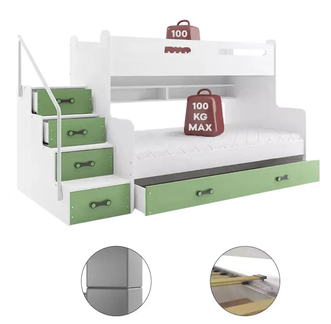 Pat suprapus BMS Group Max 3 cu sertar 120x200 (White)