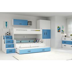 Pat suprapus BMS Group Max 3 pat retractabil/saltea 120x200 (Blue/White) Thumb