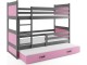 Pat suprapus BMS Group Rico 3 pat retractabil 80x160 (Graphite/Pink)