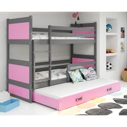 Pat suprapus BMS Group Rico 3 pat retractabil 90x200 (Graphite/Pink)